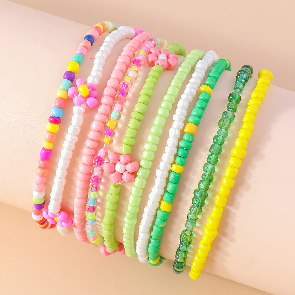 Pulseras de resina de arroz de flores al por mayor